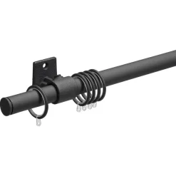 Kwantum Gordijnroede 160 Cm Mat Zwart Staal - Ø28mm