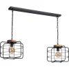 Kwantum Hanglamp Wood 2-Lichts Zwart