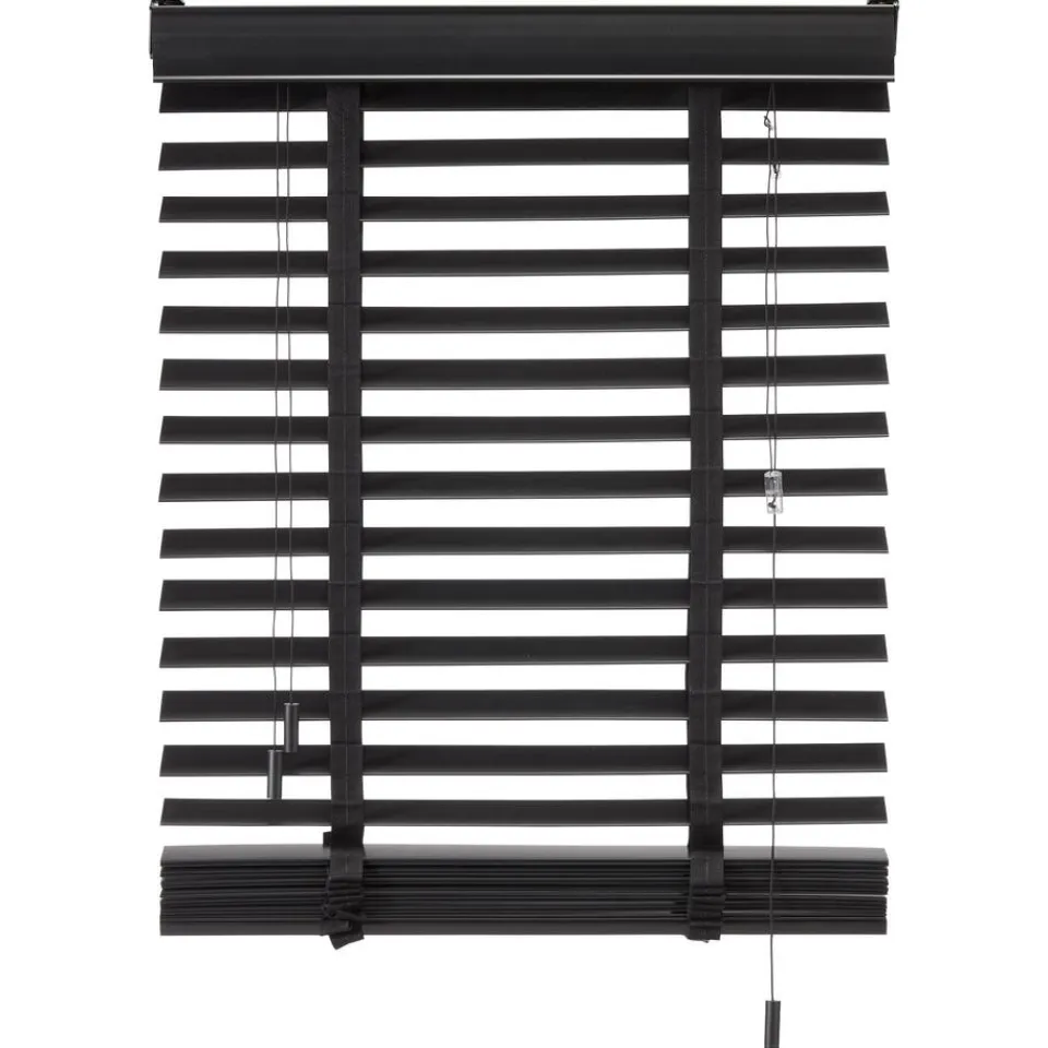 Kwantum Houtlook Jaloezie Ravi Zwart 50mm 180x175 Cm