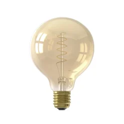Kwantum LED Lamp 95 Mm Flex Goud E27 4W Dimbaar