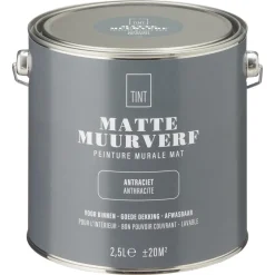 Kwantum Muurverf Mat Antraciet 2.5 L