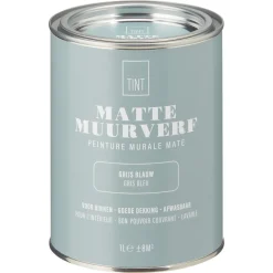 Kwantum Muurverf Mat Grijs Blauw 1 L