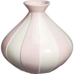 Kwantum Vaas Streep Roze/Wit